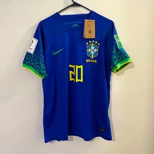 Vinni JR Brazil 2022 World Cup  Slim Away/Blue  Replica Jersey!